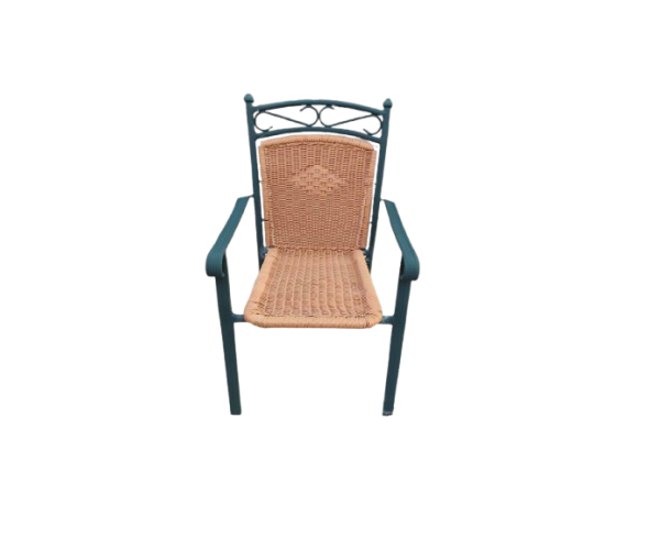 Πολυθρόνα αλουμινίου με wicker πράσινη 52x48x98